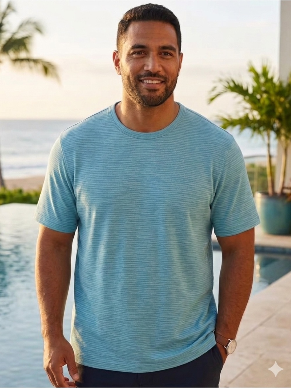 Tommy Bahama Short-Sleeve Crew Tee in Blue NWT